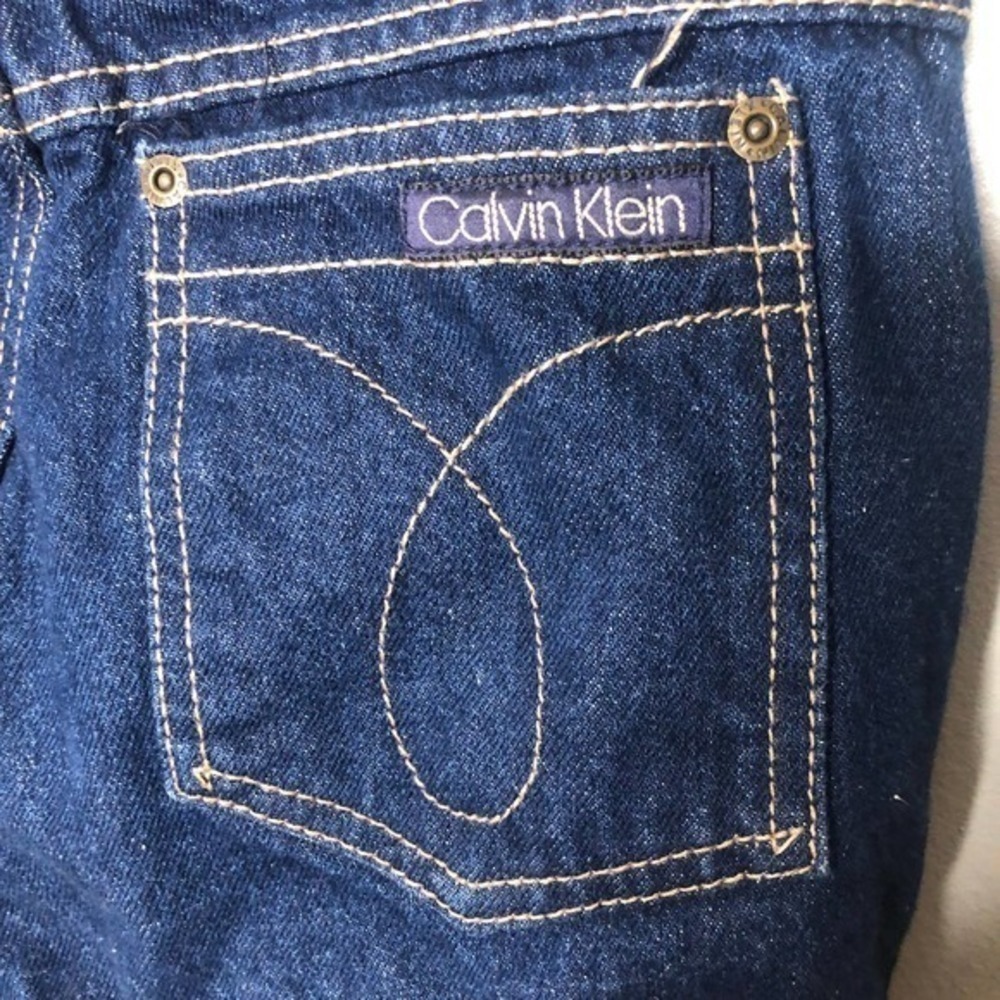 Calvin Klein vintage mom style dark denim blue jeans tapered leg made in USA XS - Picture 5 of 9